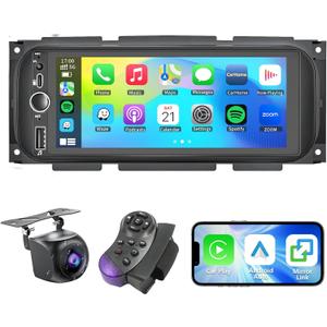 Plug&Play 4+64G Android 15 Car Radio for Dodge Ram 1500/2500/3500/4000 2002-2006,for Jeep Grand Cherokee 1999-2004,for Wrangler 2003-2006 CarPlay Android Auto 6.9 IPS Touch Screen with Backup Camera