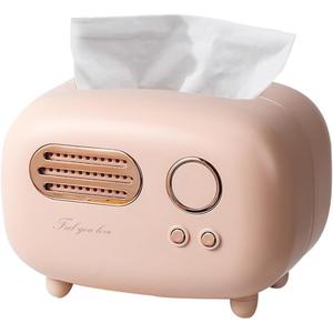SGVAHY Retro Radio Shape Tissue Cover Box - Unique Multifunction Tissue Box for Kitchen, Bedroom, Office, Parlor, Bathroom Decoration - Creative Gift (Retro Radio Pink)