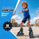 2PM SPORTS Inline Skates for Kids Girls Boys Ages 5-8 8-12 4-6 6-12 with Light Up Wheels, Adjustable Kids Roller Skates Blades for Adults Men Women Beginners Youths Blue, XLarge - Adult W8-10/ M7-9