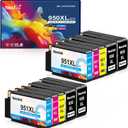 950XL 951XL Combo Ink Cartridges Compatible for 950 XL 951 XL Ink Cartridge Replacement for OfficeJet Pro 8600 8610 8620 8100 8630 8660 8640 8615 76DW 251DW (4 Black 2 Cyan 2 Magenta 2 Yellow)