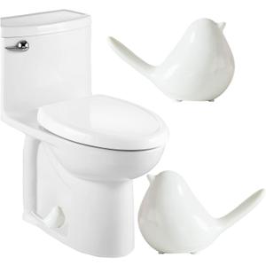 Ceramic Bird Toilet Bolt Covers Decorative Toilet Bolt Caps,Set of 2 Toilet Caps for Bottom of Toilet, Toilet Screw Cover Caps for Bolts Bathroom Decor Acessories, Easy Installation (White)