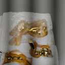 Wesiti 3 Pcs Easter Decoration Golden Bunny Figurines Set 4.5'', 3'', 2.36 Ceramic Easter Rabbit Statue Vintage Bunny Figurine Gift for Family Home Office Table Decor Spring Party Supplies (L, M, S)