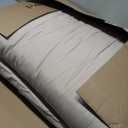 CozyLux California King Comforter Set Oatmeal - 7 Pieces Cal King Pintuck Bed in A Bag Gift for Family, Pinch Pleat Bedding Sets with All Season Comforter, Sheets, Pillowcases & Shams