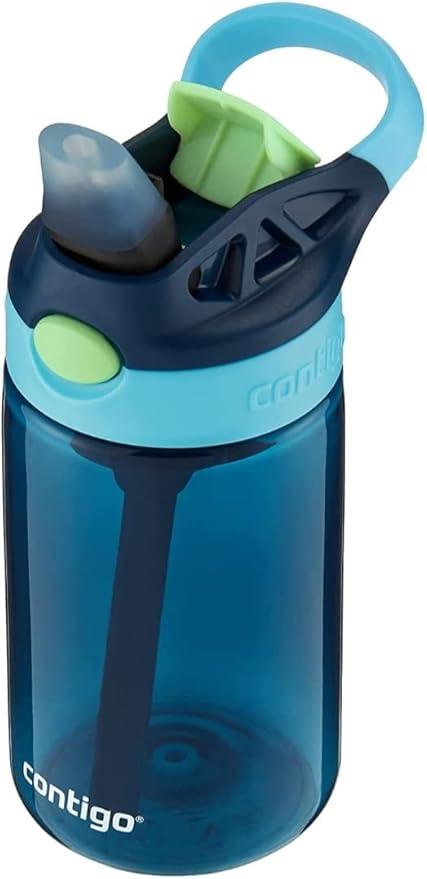 Contigo Kids Water Bottle with designed AUTOSPOUT Straw, 14 oz., Blueberry Ocean