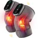 MOAJAZA Heated Knee Massager Shoulder Heating Pads Elbow Brace 3 in 1 with Vibration, Cordless Rechargeable Heating Knee Warmers Wrap for Shoulder Elbow Knee Stress Relief 2 Packs