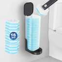 squish Disposable Toilet Brush with 16 Refills, Wall-Mounted No-Drill Adhesive Holder, Toilet Cleaning Kit for Bathroom - Space-Saving & Easy to Use