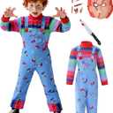 Chucky Costume for Kids Halloween Child's Ghost Costume Toddler Cospaly Outfit (Medium(4-5 Years))