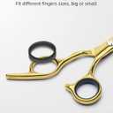 Hair Thinning Scissors Cutting Teeth Shears Professional Barber ULG Hairdressing Texturizing Salon Razor Edge Scissor Japanese Stainless Steel with Detachable Finger Ring 6.5 inch, Gold