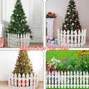 36PCS Christmas Tree Fence Decorations, White Small Plastic Picket Fence Panels, Xmas Indoor Outdoor Gate for Tree Weeding Party Garden Home Decorations (Assembly Needed)