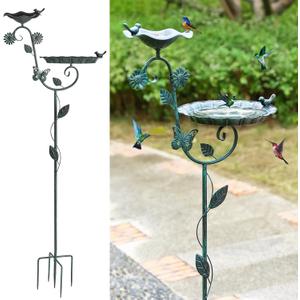 Metal Bird Baths for Outdoors, 56.5" H Heavy Duty Birdbaths with 5 Prong Base, Vintage Free Standing Bird Feeders for Garden, Bird Bath Stand Bowl for Outside Yard Patio Decor, Blue