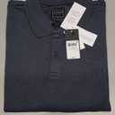 GUESS Men's Short Sleeve Peony Jacquard Polo (Large, Grey Shadow Blue)