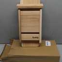 Bat House - Handcrafted Bat Box for Outside from Cedar Wood - Weatherproof Bat Houses for Outdoors - Bat Boxes Designed to Attract Bats - Easy for Bats to Land and Roost (Natural, One Chamber)