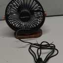 SWEETFULL 6.5 Inch USB Small Desk Fan, 3 Speeds Quiet Portable Desktop Table Fan, 360 Adjustment Personal Mini Fan for Home Office Car Outdoor Travel (Black wood grain)