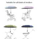 Universal Baby Stroller Sun Protection Parasol, with Umbrella Clip Fixing Device, UPF 90+ UV Protect Pushchair Sun Parasol (Black)