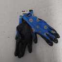 MUD Grip Women's Daisy Printed Polyester Shell and Flat Nitrile Coated Palm Gardening Gloves, (Small/Medium (Pack of 1), Blue)