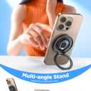 Chfeila Magnetic Phone Grip Stand, Upgraded [Dual 360 Rotation Ring] Phone Ring Holder for MagSafe, Enhance Magnet Finger Kickstand for iPhone 16 15 14 13 12, Pro, Pro Max, Plus, Mag Safe Accessories