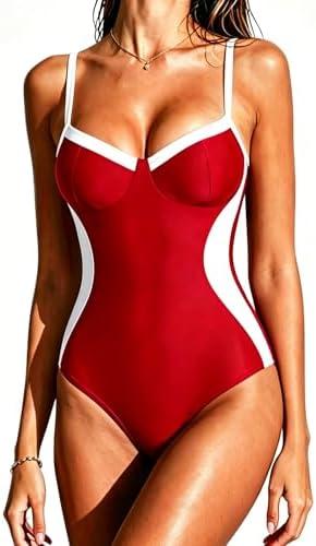 SUUKSESS Womens Tummy Control One Piece Swimsuit Sexy Crisscross Back Bathing Suit L