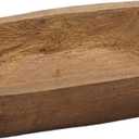 Bowl for Candle Making Hand Carved Wooden 9.8 x 5.9 inch Rustic Decorative for Bread Making Dining Room Home Decoration