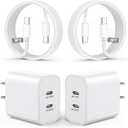 iPhone 17 Charger,2Pack Dual USB C Port Fast Wall Chargers Block with 3FT USB C to C Charger Fast Charging Cable Cord for iPhone 17/17 Pro Max/17 Pro/16 Pro Max/16 Plus/16E/15 Pro/15/iPad Pro/Air/Mini (White)