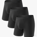 DAVID ARCHY Men's Soft Underwear Micro Modal Dual Pouch Trunks Ball Pouch Bulge Enhancing Boxer Briefs for Men 3 or 4 Pack, Size L