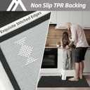 COSY HOMEER Soft Kitchen Rugs and Floor Mats for in Front of Sink Super Absorbent 20"x59" Non-Skid Standing Washable,Polyester,Black