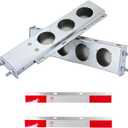 Stainless Steel Mud Flap Hanger Straight Spring Loaded with 2.5" Bolt Spacing for Semi Trucks, Heavy Duty Truck Mudflap Hanger Bracket (Round Hole+Reflective Tape)