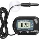 AQUANEAT Aquarium Thermometer, Fish Tank Thermometer, Digital Temperature Test, with Large LCD Display (1 Pack)