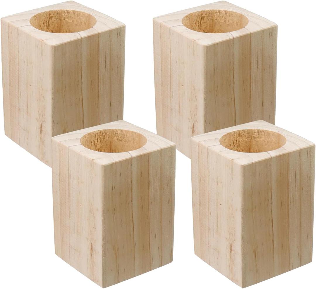 Semetall Wood Bed Risers,Heavy Duty Furniture Risers for Couch Sofa Bed Desk Table(Rise up 4 Inch/10cm),Inner Diameter 6.5cm/2.6",Set of 2