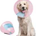 Supet Dog Cone Collar Adjustable After Surgery, Comfortable Pet Recovery Collar & Cone for Medium Dogs, Elizabethan Dog Neck Collar Plastic Practical