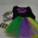 SATINIOR 6 Pcs Mardi Gras Outfit for Women Mardi Gras Costume Accessory Outfit Set M