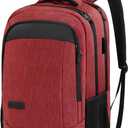 Monsdle Travel Laptop Backpack Anti Theft Backpacks with USB Charging Port, Travel Backpacks Business Work Bag 15.6 Inch College Computer Bag for Men Women, Red