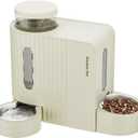 Gardner Pet Gravity Automatic 2-in-1 Pet Feeder, 0.8 Gallons*2 Cat Feeder and Water Dispenser Set, 100% BPA-Free Feeder and Stainless Steel Water Dispenser for Dogs, Cats, Rabbits, Puppies (Beige)