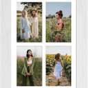 9x13 Picture Frame Display 4 opening 4X6 Picture Frame Collage,Multi Photo Frame with Mat,Plexiglass,Wall or Tabletop Decor,Distressed White Wood Grain