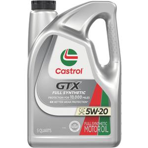 Castrol GTX Full Synthetic 5W-20 Motor Oil, 5 Quarts