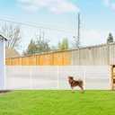 Reinforced 42 Inch Tall Retractable Baby Gates Extra Wide Dog Gate, 155 Inch Extra Long Baby Gate with Support Rods - Prevent Crawling Under, Indoor Retractable Gate Outdoor Extra Tall Dog Gate, White