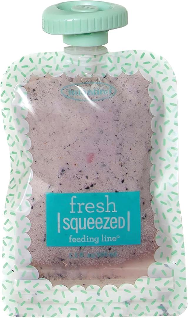 Infantino Reusable Squeeze Pouches for Homemade Baby Food, 3.5 oz, Pack of 25 - BPA, PVC, and Phthalate-Free, Freezer-Safe, with Clear Window and Labeling Space