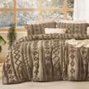 Bedsure Tufted Boho Comforter Set California King Size - Light Brown Boho Bed Set, GentleSoft 3 Pieces Farmhouse-Style Embroidery Bedding, Gifts for Woman, Jacquard Comforter for All Seasons