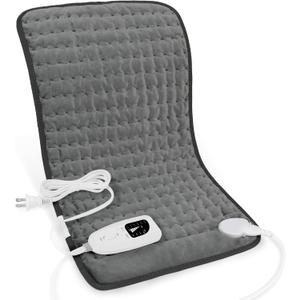 Deepsoon Heating Pad, Electric Heating Pads for Back, Neck, Abdomen, Moist Heating Pad for Shoulder, Knee, Arms, Legs, Dry/Moist Heat & Auto Shut Off, Christmas Gifts for Men and Women, Dark Gray, 24x12 Inch