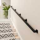 12FT Stair Railing Indoor Outdoor, 500LB Heavy-Duty Wall Mounted Handrail