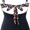 HXN Women's One Piece Swimsuit Tummy Control Bathing Suit Color Block Cutout Slimming Swim Suit Swimwear 2025 (M)