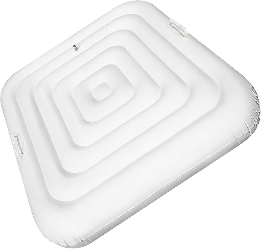 Inflatable Hot Tub Cover Energy Saving Lid Compatible with SaluSpa Coleman Spa for Outdoor Hot Tub Windproof Rain-Proof Cover Protector for Hot Tubs Durable Energy-Saving (Square-4.2ft-Handle)