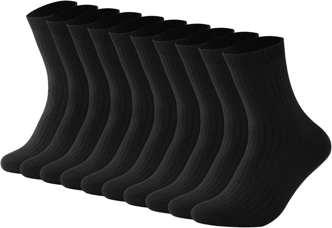 J-BOX Crew Socks for Women Casual Cotton Socks Soft Breathable Dress Socks 10 Pairs