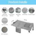 Toddler Airplane Travel Bed, Airplane Seat Extender for Kids, Plane Must Have for Toddlers, Baby Travel Essentials for Flying, Portable Travel Bag Foot Rest for Flights(Grey)