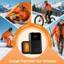 Hotdot Hand Warmers Rechargeable, Heat Levels (104131F), Real-Time Temp & Battery Display, Electric Hand Warmers, Fast Heating, Fits in Gloves/Pocket, Gifts for Women & Men (AI-Black 2Pack)