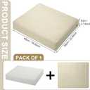 DoubleFill 2 Pcs Outdoor Ottoman Cushion 23"x19"x3" Waterproof Fade Resistant Outdoor Footstools Cushion Removable Patio Ottoman Cushions with Adjustable Fixing Strap for Stool (Beige)