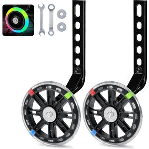 PRUNUS Flash BIKE Training Wheels for 12 14 16 18 20 Inch.Training Wheels for Kids Bike is Heavy Duty.Bicycle Training Wheel is Suitable Single Speed Bike