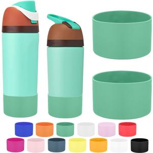 3 x Mity rain 2PCS Protective Boot Compatible with Owala Kids Water Bottle 16 oz &14 oz, Silicone Boot Accessories for Owala Kids FreeSip 16oz & Flip 14oz (Eucalyptus)