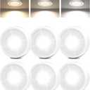 EZVALO LED Puck Lights, Rechargeable Sitck On Tap Lights, Wireless Closet Light, 3 Color Temps, Under Cabinet Lights, 2.5in Mini Touch Light, Ideal for Kitchen,Closet,Pantry,Shelves,Camper(6 Pack) (White)