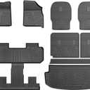 Mixsuper Floor Mats for Chevy Traverse 2018-2023/ Traverse Limited 2024, Cargo Mat Backrest Mats for Traverse (7 Seats), All Weather 2 Row Floor Liners and Trunk Mat Accessories Set Black