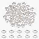BENECREAT 925 Sterling Silver Beads 2.2mm Round Sterling Silver Beads Metal Spacer Beads Large Hole Silver Round Beads